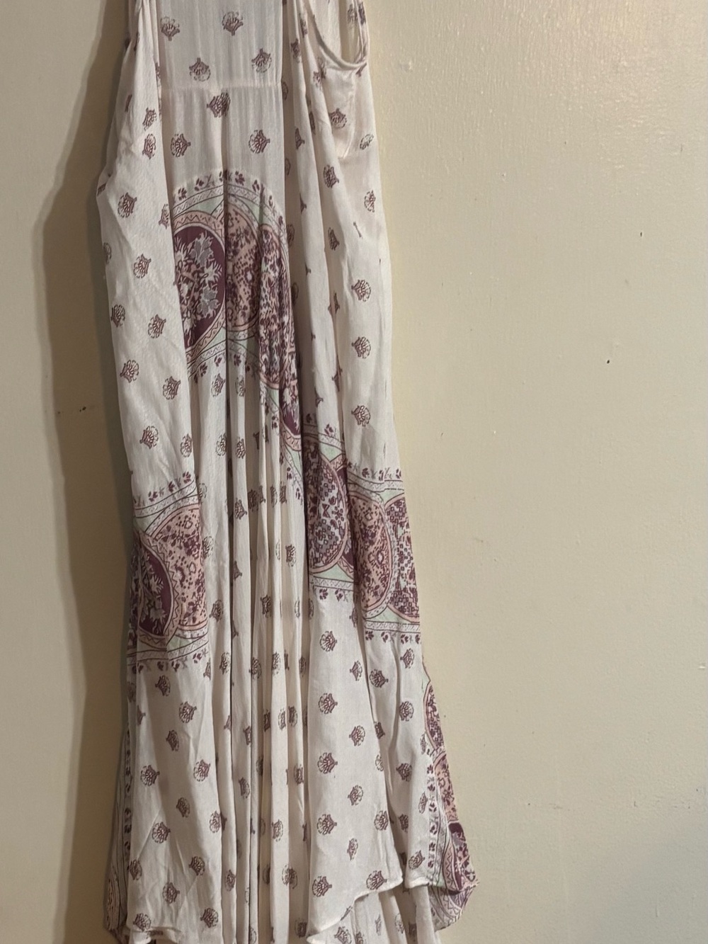 Free People Faithfully Yours Cream and Mauve Paisley Halter Maxi Dress - Picture 9 of 15
